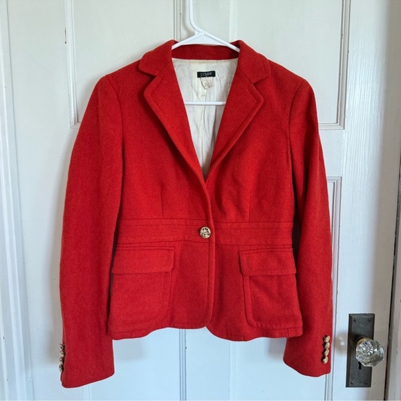 J. Crew Jackets & Blazers - J.Crew rust orange wool blazer jacket size 2